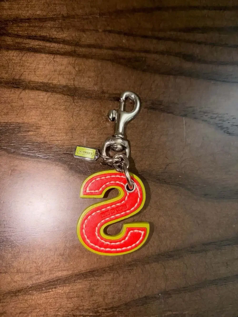 Coach Leather Alphabet Bag Charm Letter S